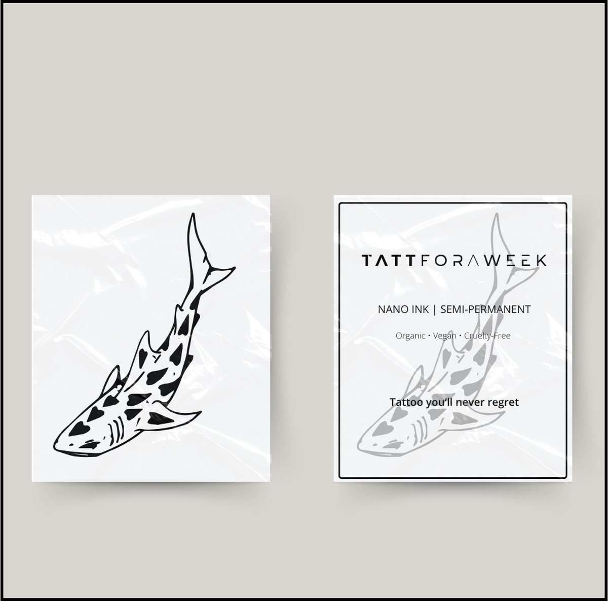 Tijdelijke tattoo haai | Neptattoo volwassenen | Tijdelijke tattoo voor volwassenen | Temporary tattoo | Plaktattoos voor volwassenen | Neptattoos | Probeer zorgeloos een tattoo | tattforaweek